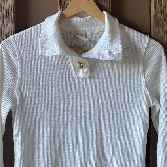 Free People Creme 3 Button Knit Henley Shirt - Picture 4 of 11